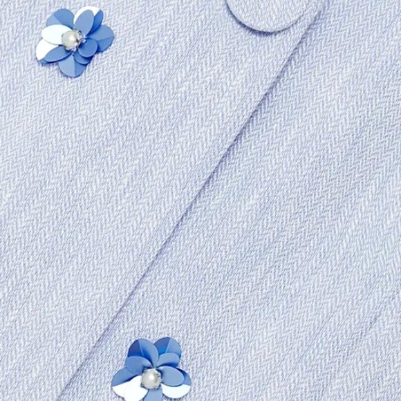 Cinq à Sept 'Pearl Ditsy Kylie' Linen-Blend Jacket Blazer, Blue Hydrangea - Picture 5 of 5